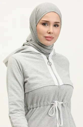 طقم رياضي خيطان بسحاب 03074-05 رمادي 03074-05
