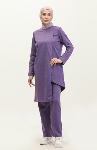 Asymmetrical Cut Two Thread Tracksuit 03076-04 Dark Lilac 03076-04