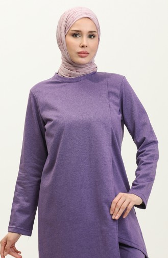 Asymmetrical Cut Two Thread Tracksuit 03076-04 Dark Lilac 03076-04