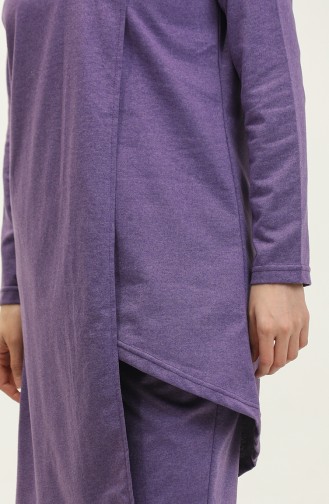 Asymmetrical Cut Two Thread Tracksuit 03076-04 Dark Lilac 03076-04