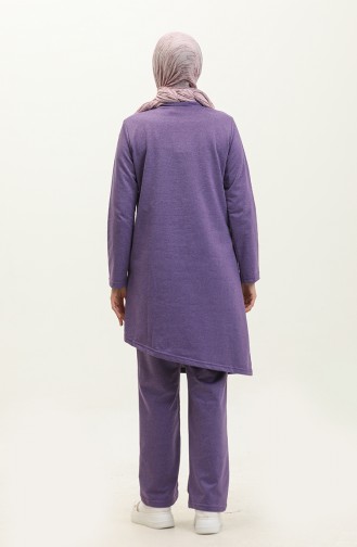 Asymmetrical Cut Two Thread Tracksuit 03076-04 Dark Lilac 03076-04