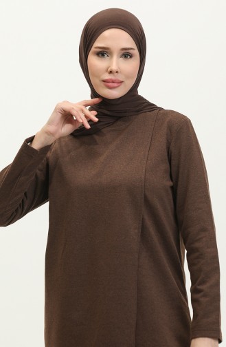 Asymmetrical Cut Two Thread Tracksuit 03076-06 Brown 03076-06