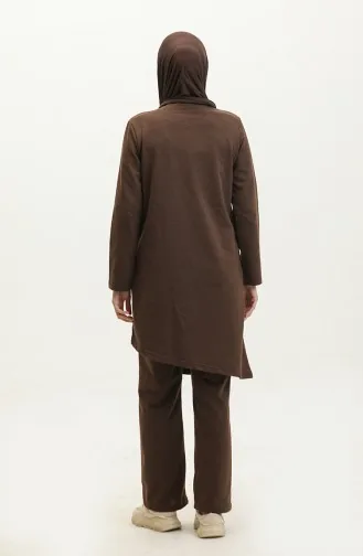 طقم رياضي خيطان غير متناظر 03076-06 بني 03076-06
