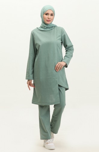 Asymmetrical Cut Two Thread Tracksuit 03076-09 Green 03076-09