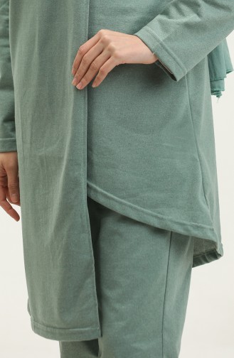 Asymmetrical Cut Two Thread Tracksuit 03076-09 Green 03076-09