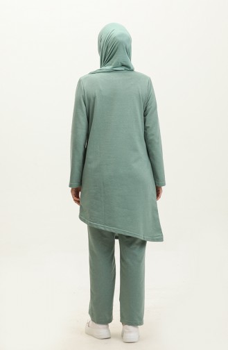 Asymmetrical Cut Two Thread Tracksuit 03076-09 Green 03076-09