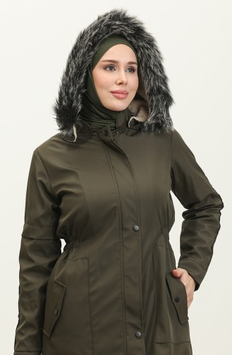 Manteau Fourrure Tissu Bondit 1005-06 Vert Khaki 1005-06