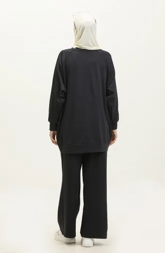 Scuba Kumaş Tunik Pantolon İkili Takım 3569-02 Lacivert