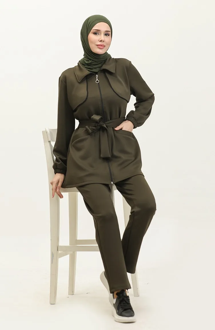 Combinaison De Plongée Détail Passepoil Pour Femme 1305-02 Kaki 1305-02