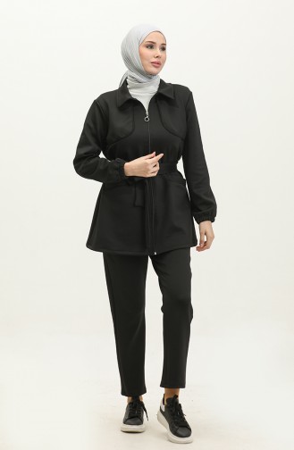 women`s Piping Detailed Scuba Suit 1305-05 Black 1305-05