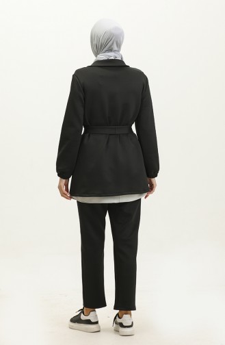 women`s Piping Detailed Scuba Suit 1305-05 Black 1305-05