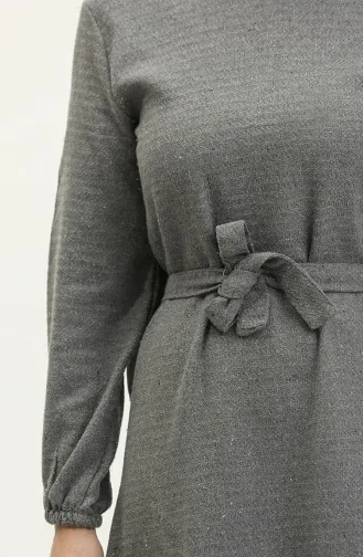 Robe Tweed à Ceinture 0258D-11 Gris 0258D-11