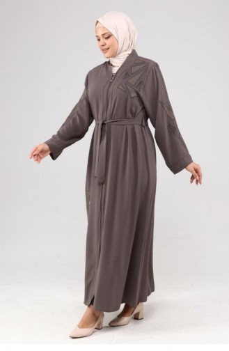 Abaya D`été Brodée Stoned Abaya Prune 7844.Mürdüm