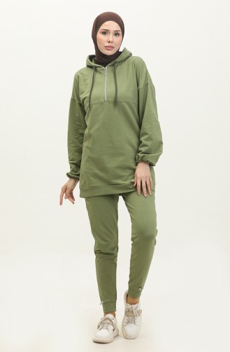 Survêtement A Capuche Neon 2040-04 Vert Kaki Clair 2040-04