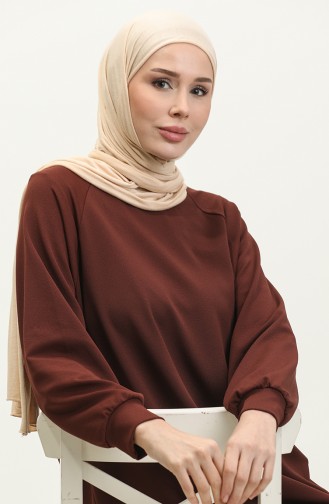 Bat Sleeve Two Piecee Suit 3569a-02 Brown 3569A-02