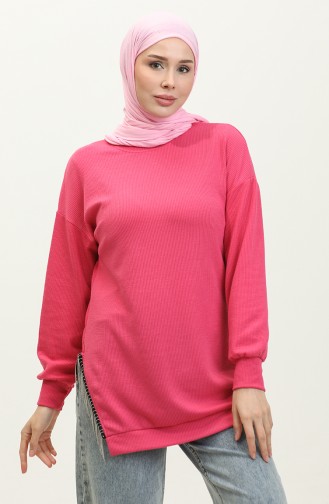 Chain Detailed Tunic 20002-10 Fuchsia 20002-10