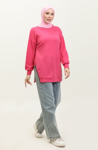 Chain Detailed Tunic 20002-10 Fuchsia 20002-10