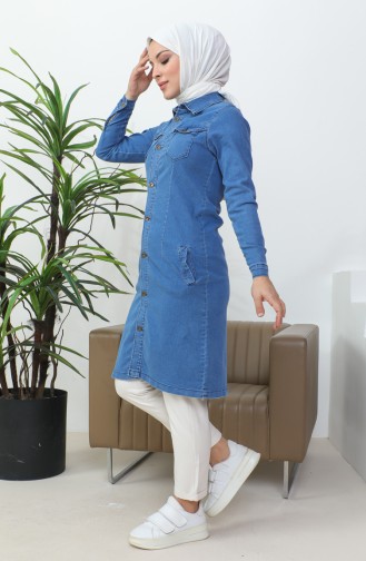 Long Denim Jacket 36001-01 Denim Blue 36001-01