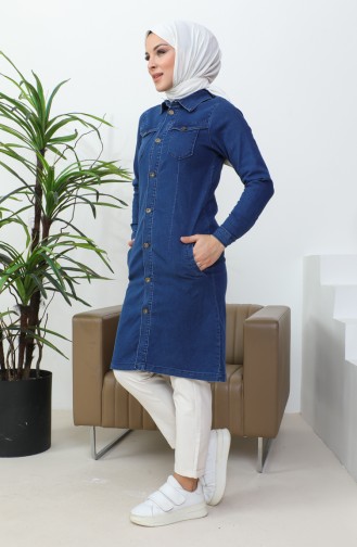 Uzun Kot Ceket 36001-02 Lacivert