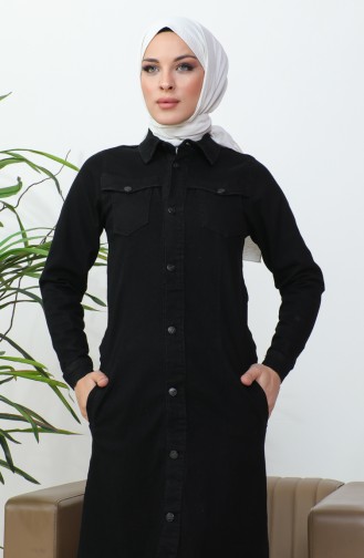 Long Denim Jacket 36001-03 Black 36001-03