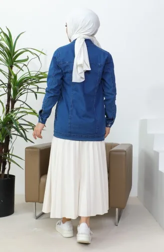 Jeansjacke Mit Geknöpften Taschen 38001-01 Denimblau 38001-01