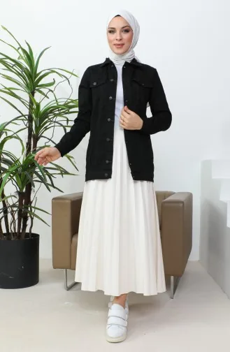 جاكيت دنيم بجيب 38001-03 أسود  38001-03