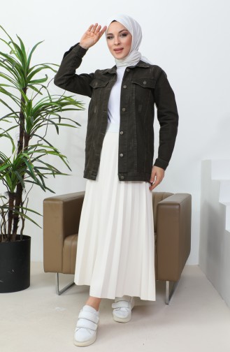 Buttoned Pocket Denim Jacket  38001-04 Brown 38001-04