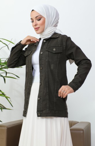 Jeansjacke Mit Geknöpften Taschen 38001-04 Braun 38001-04