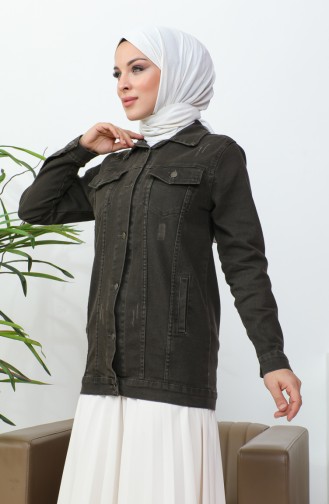 Jeansjacke Mit Geknöpften Taschen 38001-04 Braun 38001-04