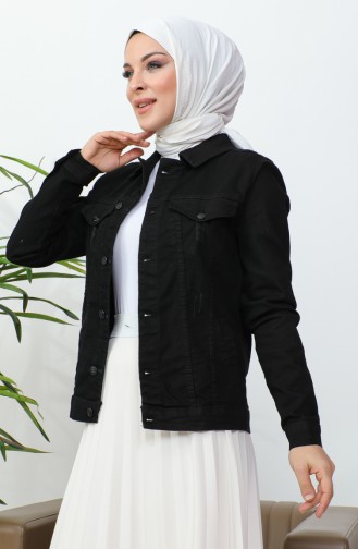 Veste Jean Effet Déchiré 39001-02 Noir 39001-02