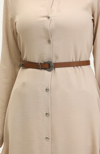 Women`s Tan Metal Buckle Belt 005-01 Tan 005-01