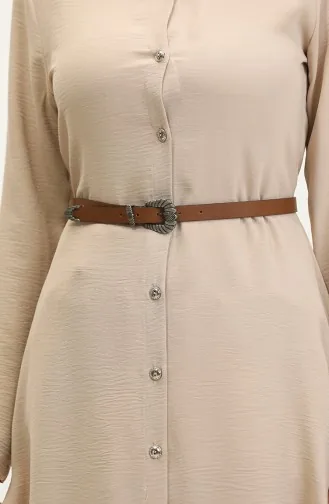 Tankleurige Damesriem Met Metalen Gesp 005-01 Tan 005-01