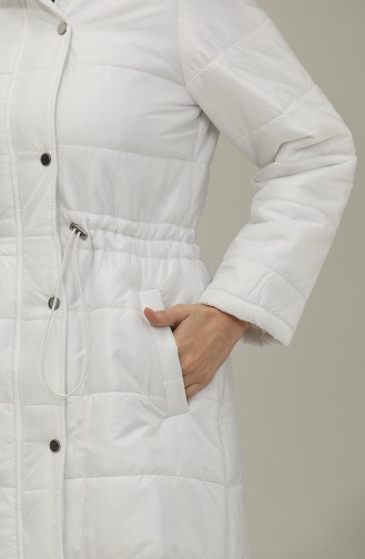 Hooded Pocket Quilted Coat 15177-03 white 15177-03