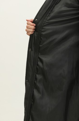 Hooded Pocket Quilted Coat 15177-04 Black 15177-04