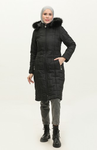 Hooded Short quilted Coat 5204-02 Black 5204-02