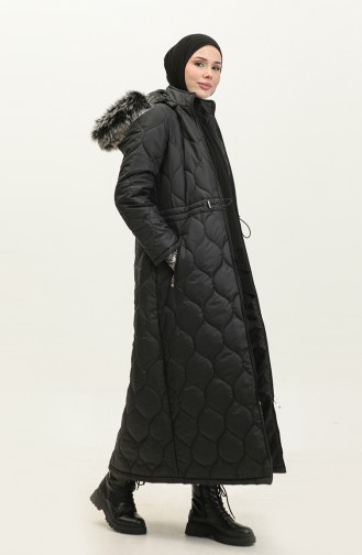 Zippered Quilted Coat 5211-01 Black 5211-01