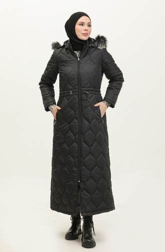 Zippered Quilted Coat 5211-01 Black 5211-01