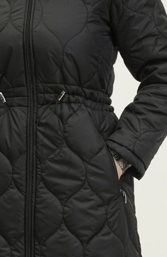 Zippered Quilted Coat 5211-01 Black 5211-01