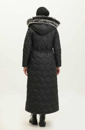 Zippered Quilted Coat 5211-01 Black 5211-01