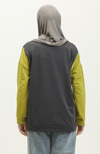 Zweifarbiges Damen-Sweatshirt 1701-01 Pistaziengrün 1701-01