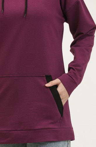Sweat Femme Garni Double Couleur 1703-02 Pourpre 1703-02