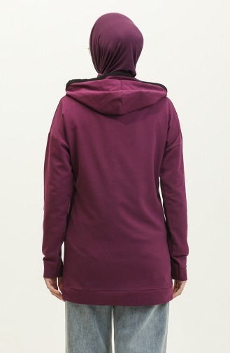 Sweat Femme Garni Double Couleur 1703-02 Pourpre 1703-02