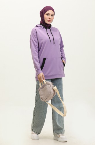 Women s Double Color Garnished Sweatshirt 1703-03 Lilac 1703-03