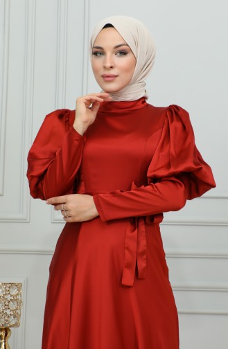 Robe De Soirée Coupe Détaillée à Manches 6084-01 Carreau Foncé 6084-01