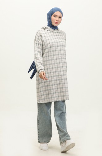 Hooded Jacquard Tunic 8675-01 Gray 8675-01