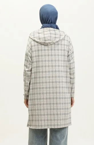 Tunique Jacquard à Capuche 8675-01 Gris 8675-01