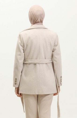 Jacke Mit Fischgrätmuster Beige C54 324