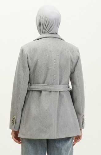 Jacke Mit Fischgrätmuster Grau C54 325