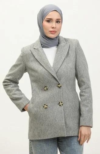 Bouton Détaillé Timbre Veste Grise C55 388