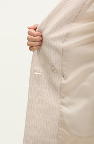 Button Detailed Stamp Beige Jacket C55 389